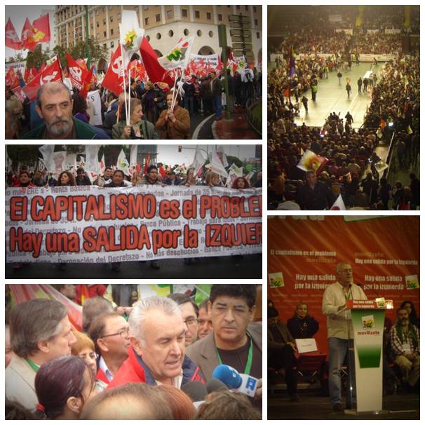 IU de la comarca se manifiesta en Sevilla por una salida a la crisis que no recaiga sobre los trabajadores