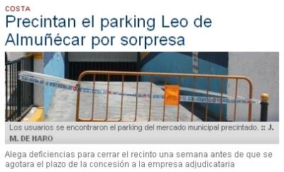 Precintan el parking Leo de Almuñécar por sorpresa