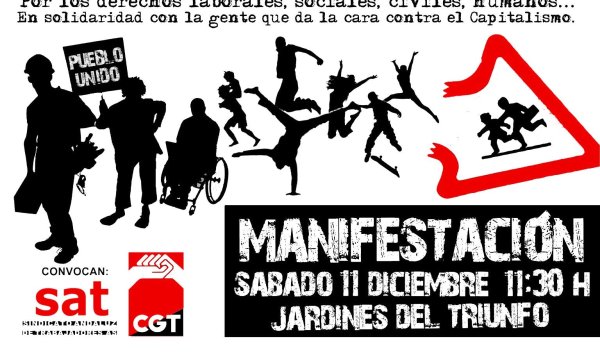 Manifestación obrera en Granada el sábado. Contra las agresiones en nombre de la crisis