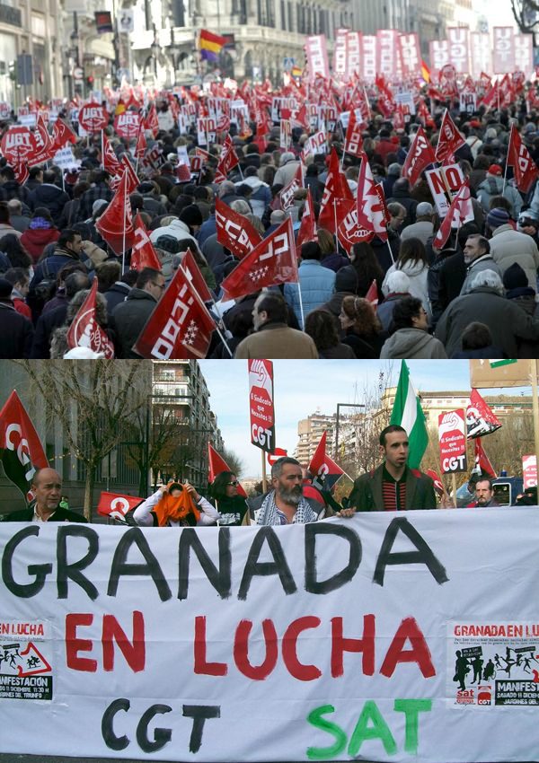 Miles de granadinos salen a la calle en defensa del Estado social