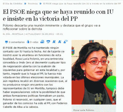 Lara: "no es de recibo" culpar solo a IU de falta de entendimiento con el PSOE