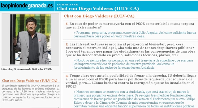 La Opinión: Encuentro digital con Diego Valderas