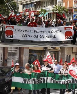 Manifestación de apoyo a la huelga general en Motril