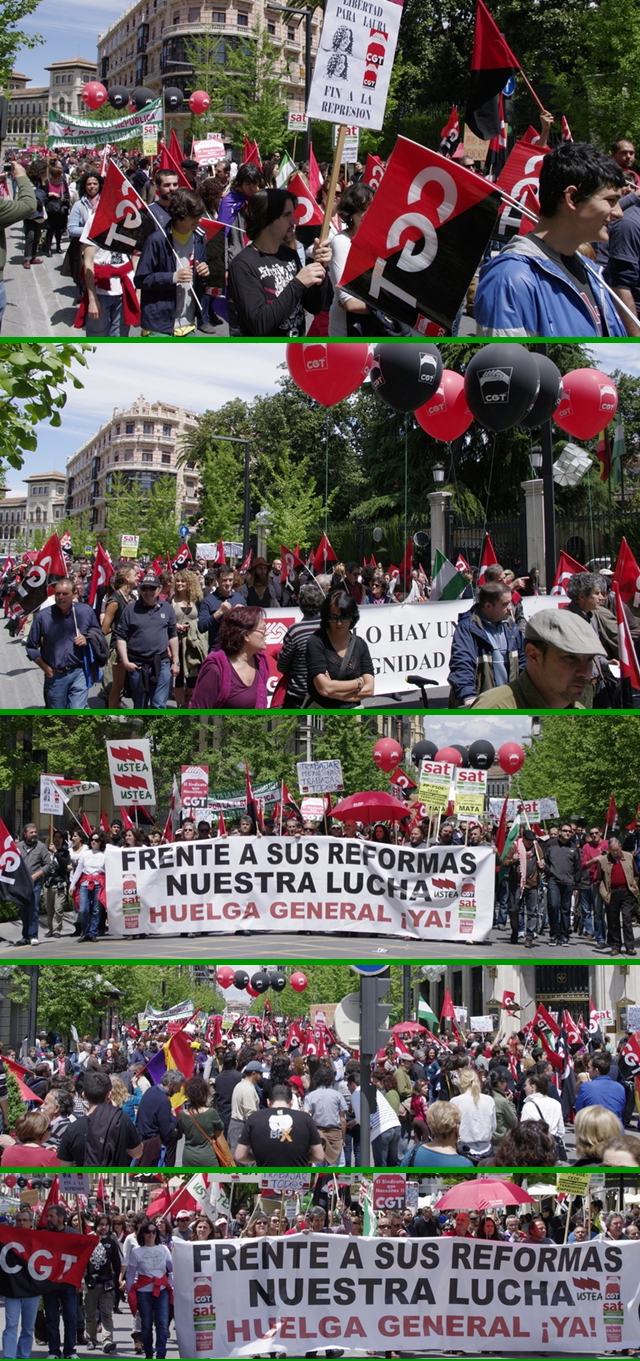 El 1 de mayo en Granada. Manifestación de CGT y SAT