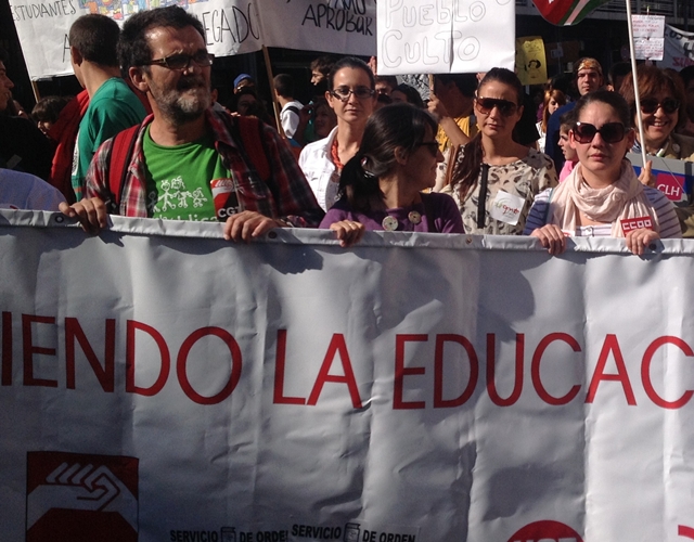 IU celebra el éxito de las movilizaciones estudiantiles y sindicales en defensa de la educación pública