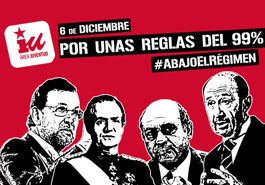 'Jóvenes de IU' lanzan la campaña 'por unas reglas del 99%' para denunciar la "hipocresía de PP y PSOE al celebrar una Constitución que se incumple sistemáticamente"