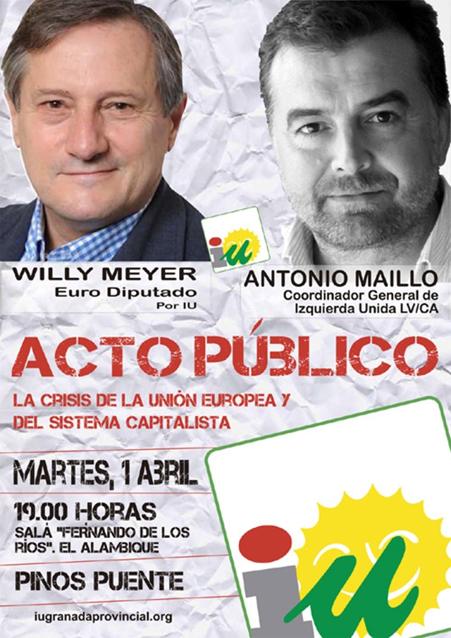 Antonio Maíllo y Willy Meyer en Pinos Puente el martes