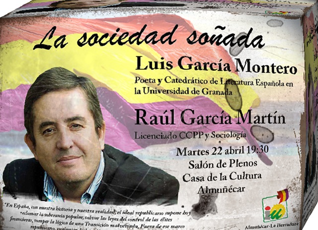 El martes a las 7 en la Casa de la Cultura: Luis García Montero en Almuñécar