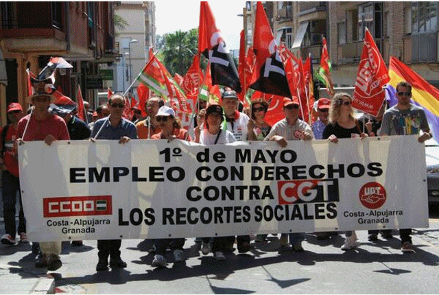 IU Almuñécar estuvo en la manifestación del 1 de Mayo en Motril