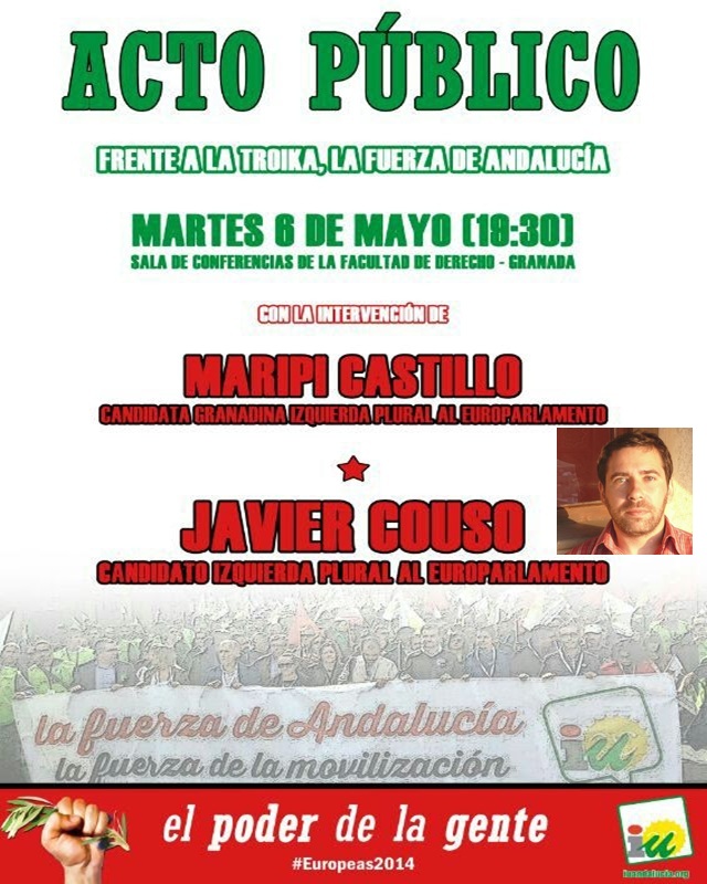 Javier Couso en Granada en la Facultad de Derecho a las 19:30 horas, el martes 6 de mayo