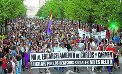 Granada mantiene la lucha por la libertad de Carlos y Carmen
